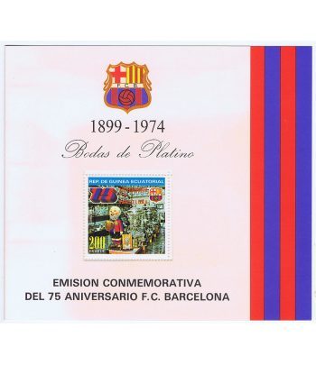 Deportes. Guinea Ecuatorial Barça Bodas Platino 1974.  - 1 Filatelia.shop