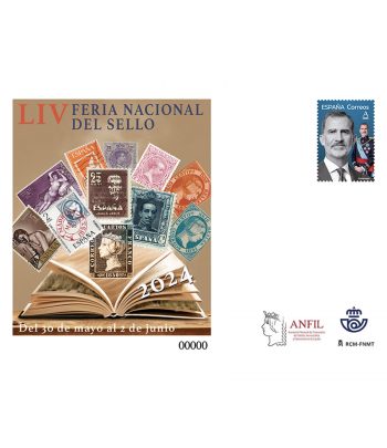 Sobre entero Postal 160 LIV Feria Nacional Sello 2024. Literatura  - 1 Filatelia.shop