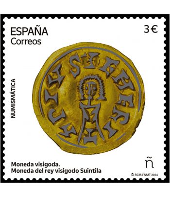 Sello de España Moneda del rey visigodo Suintila.  - 1 Filatelia.shop